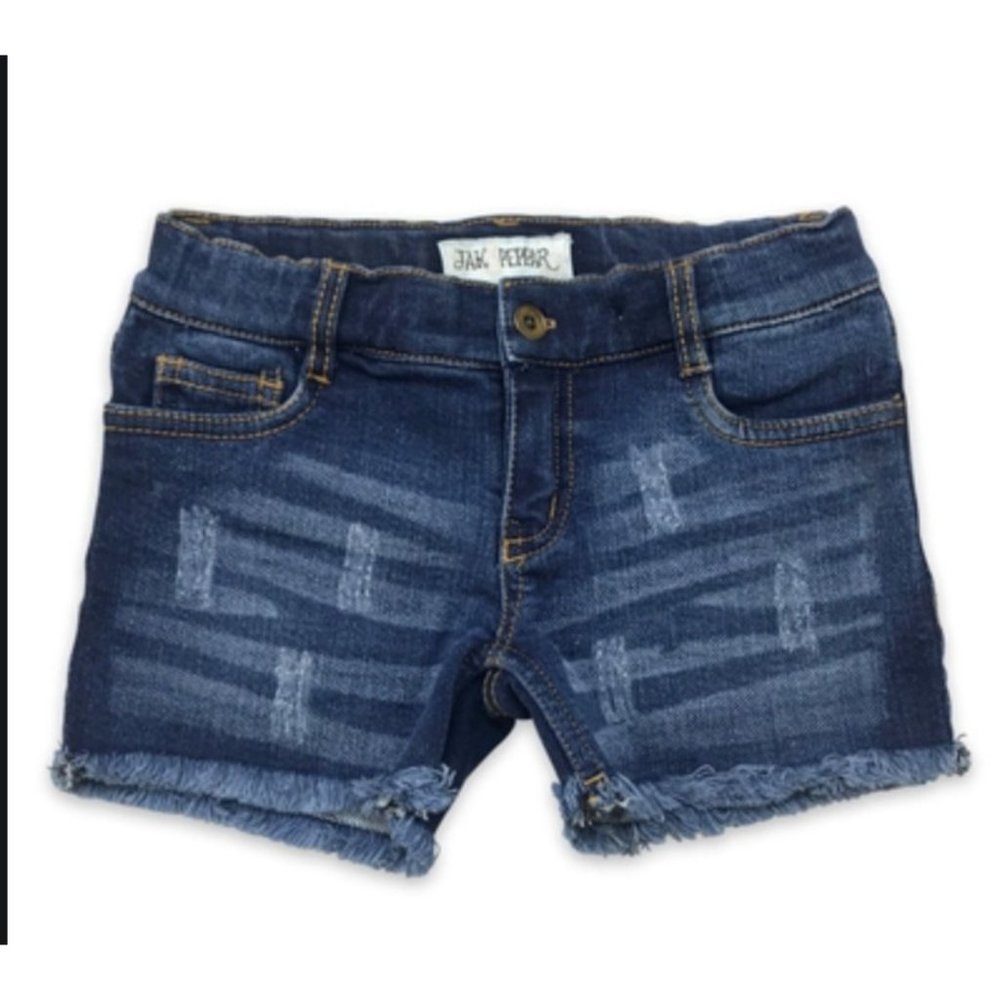 NWT Girls 10 Jak & Peppar Jak Fair Isle Cutoff Shorts Denim Jean Medium Wash
